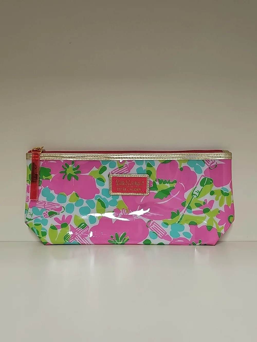 Lilly Pulitzer Glossy Lemon & Floral Cosmetic Bags - Turquoise, Yellow & Pink